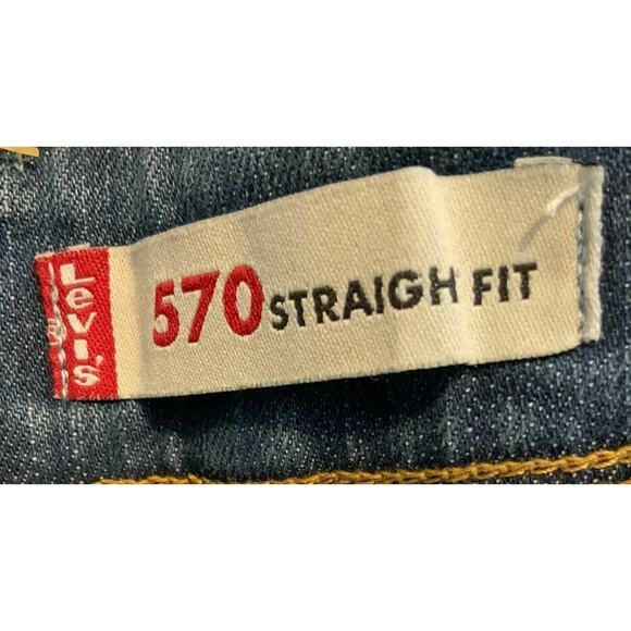 Levis 570 Red Tab Jeans Womens 8 Straight Leg Stretch Mid Wash Streetwear Denim - Picture 5 of 6